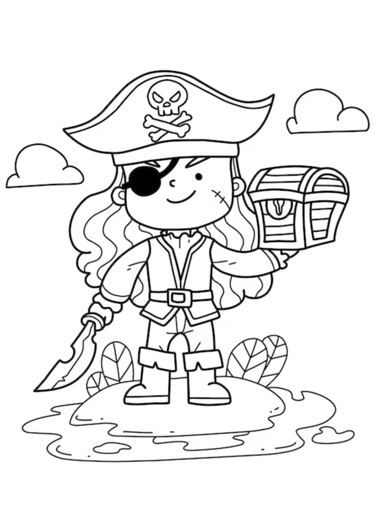 Desenho para Colorir Pirata