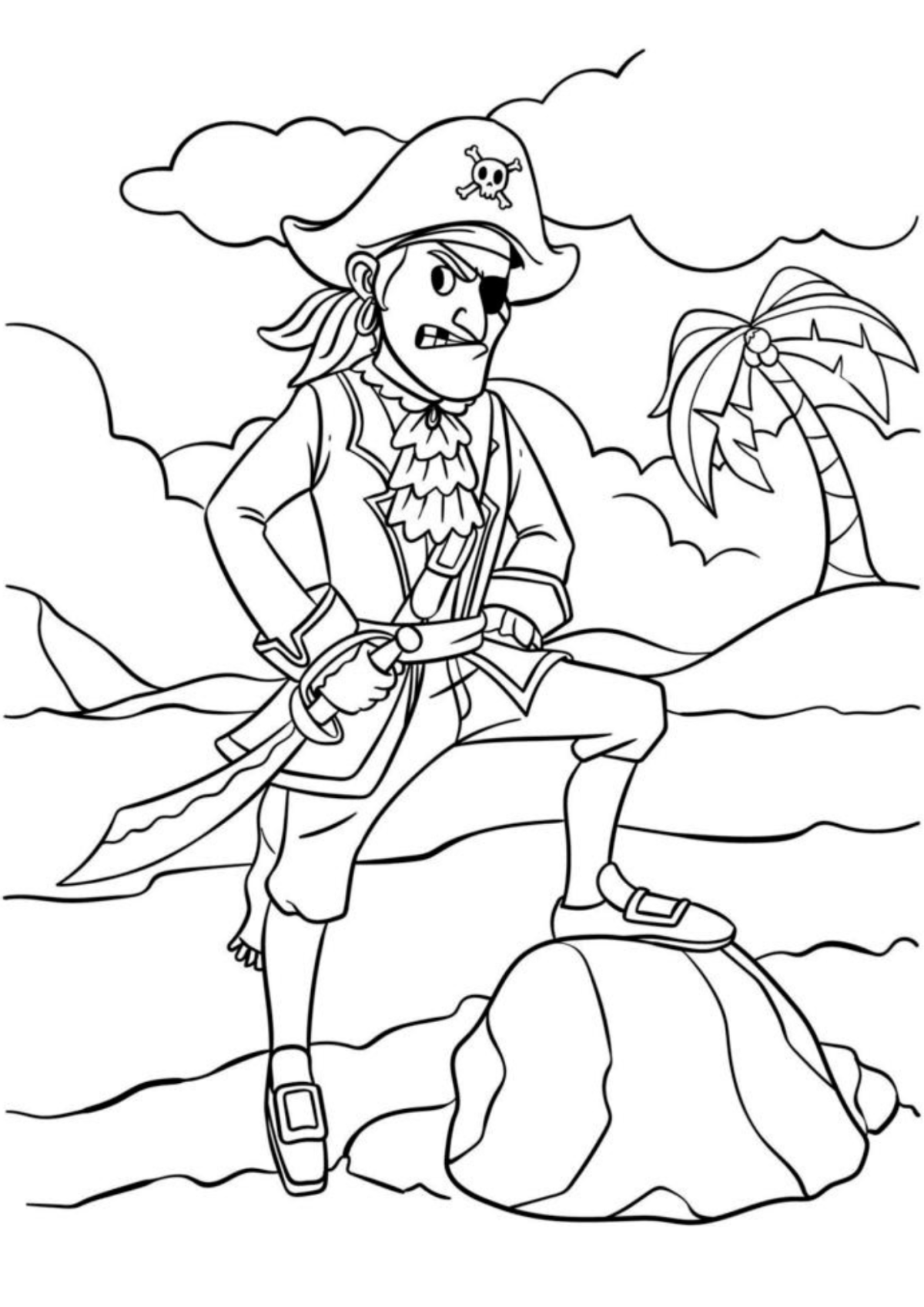 Desenho para Colorir Pirata