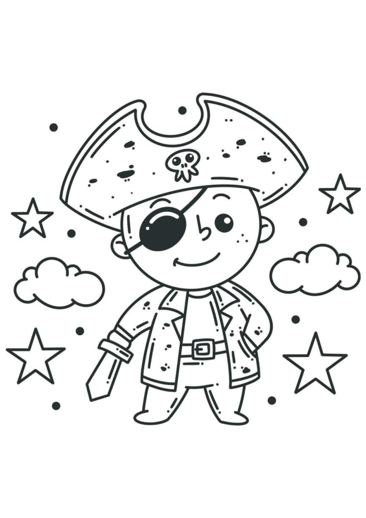 Desenho para Colorir Pirata