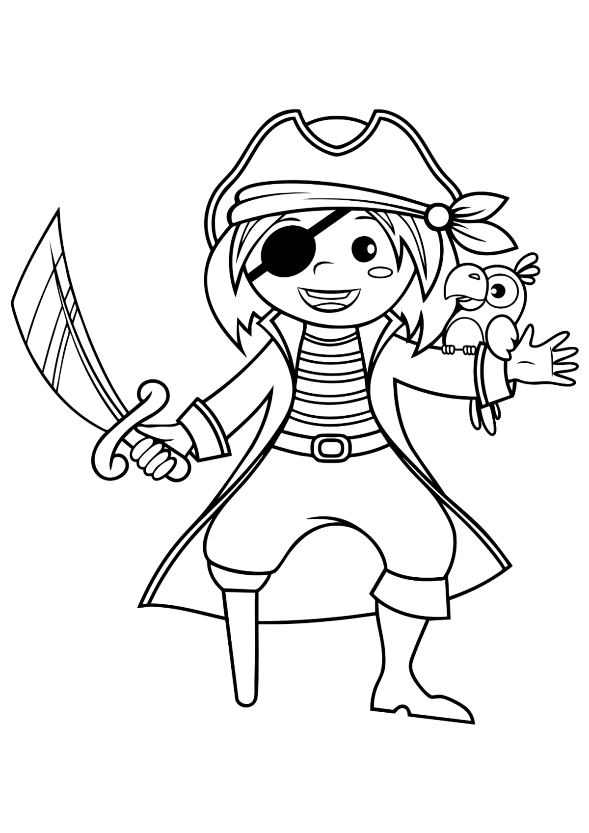 Desenho para Colorir Pirata