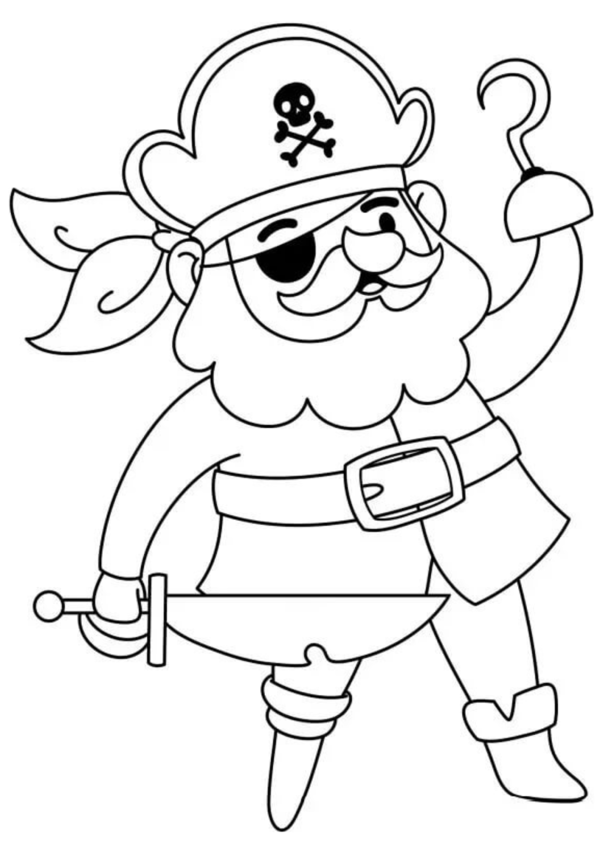 Desenho para Colorir Pirata