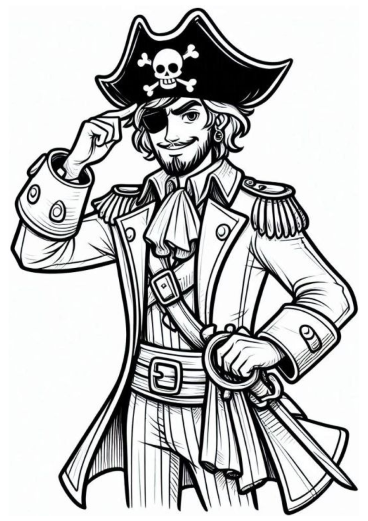 Desenho para Colorir Pirata