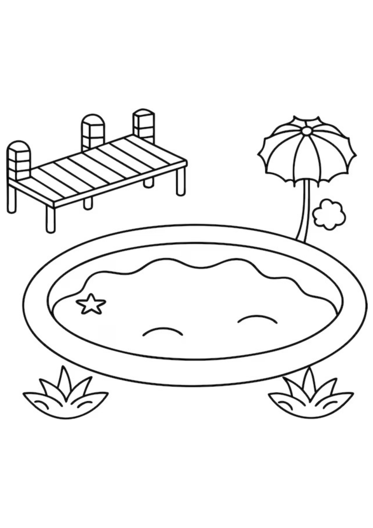 Desenho para Colorir Piscina