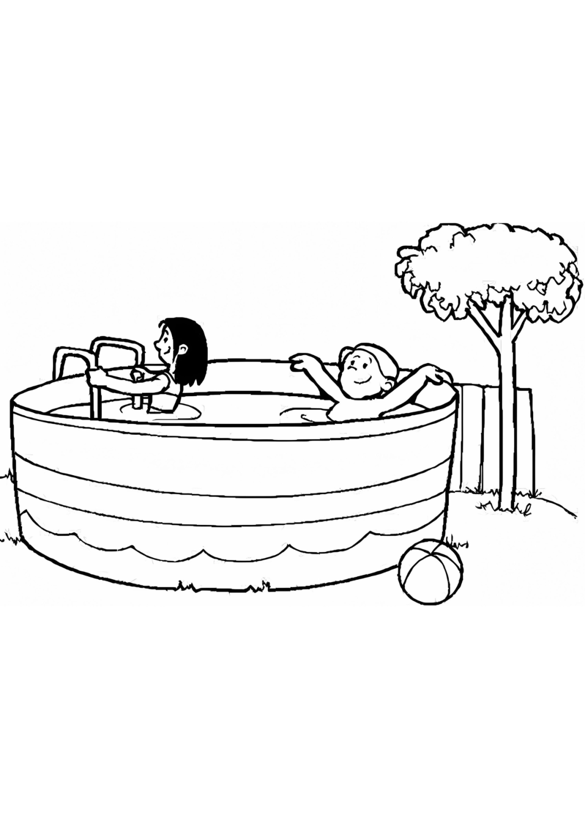 Desenho para Colorir Piscina