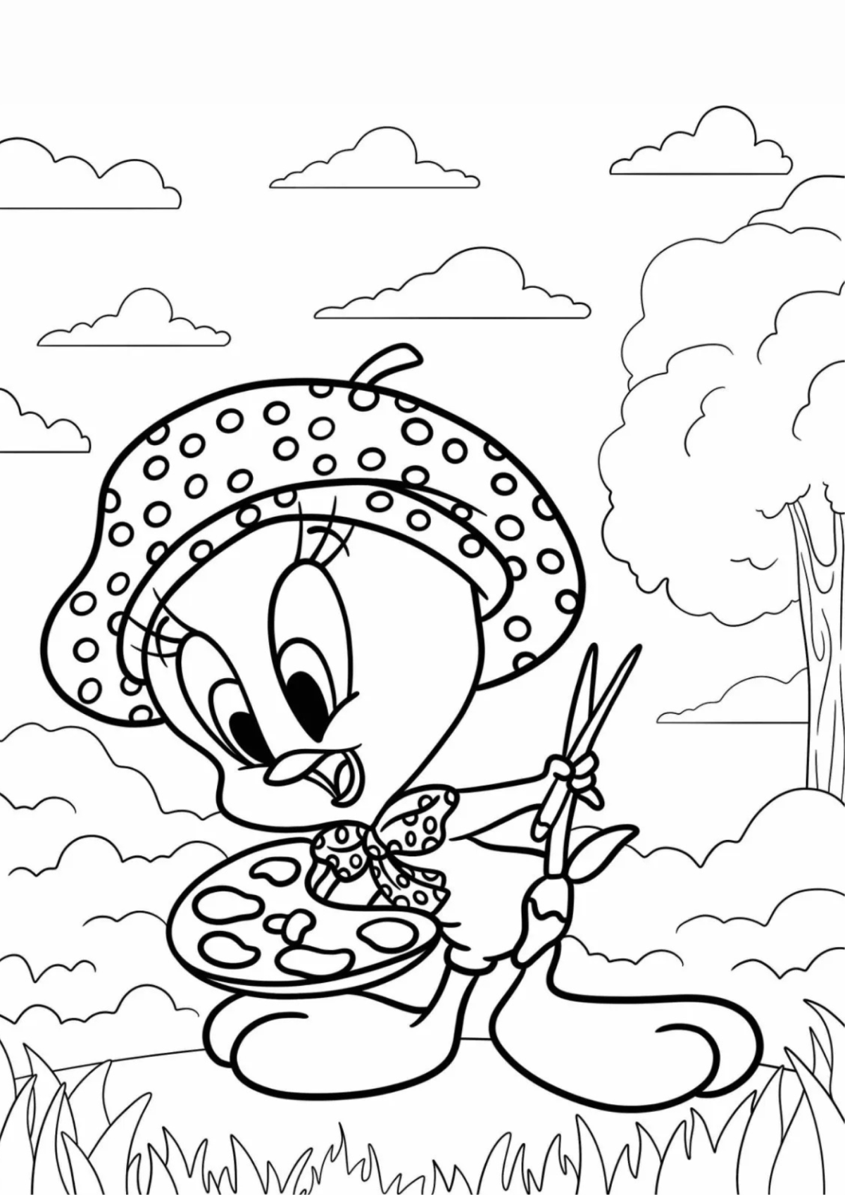 Desenho para Colorir Piu Piu
