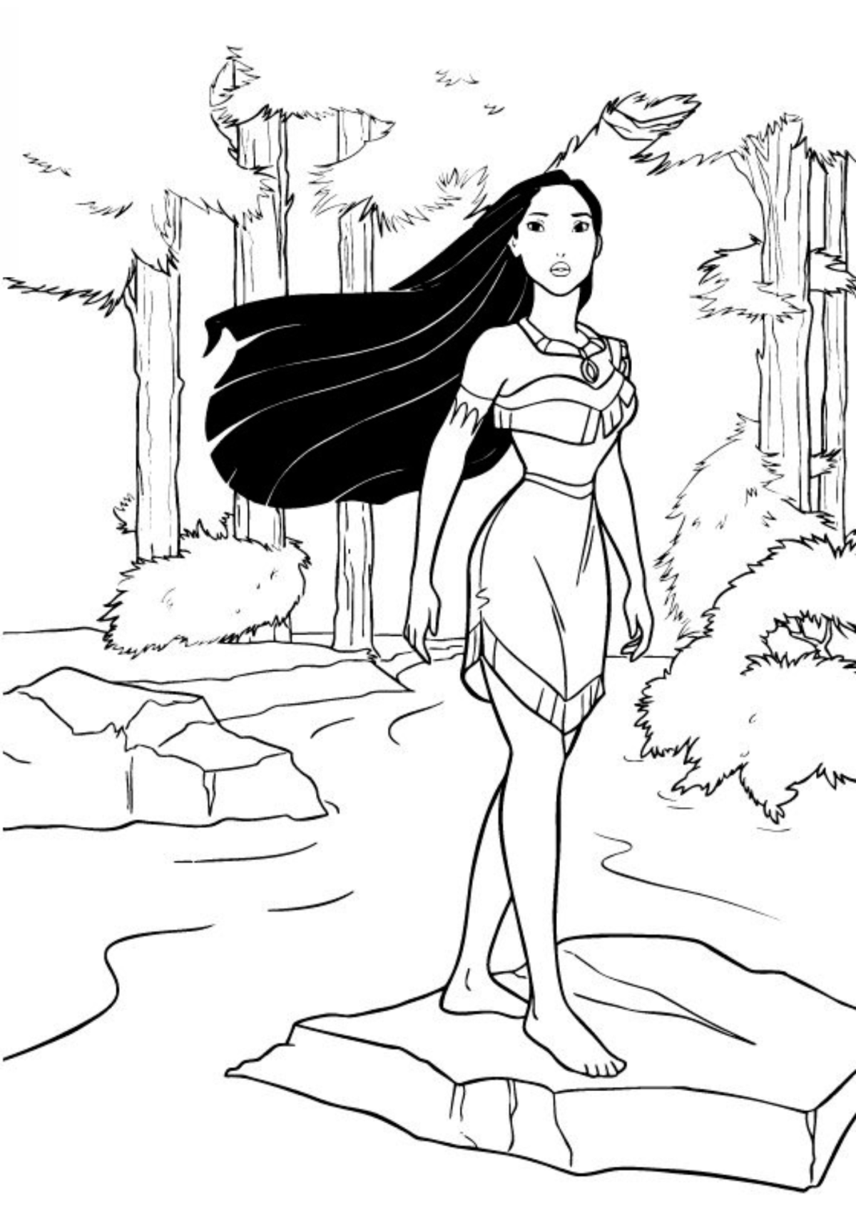 Desenho para Colorir Pocahontas