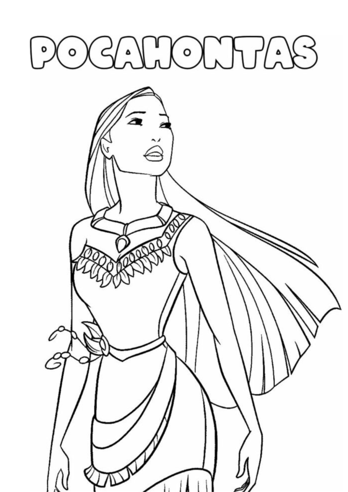 Desenho para Colorir Pocahontas