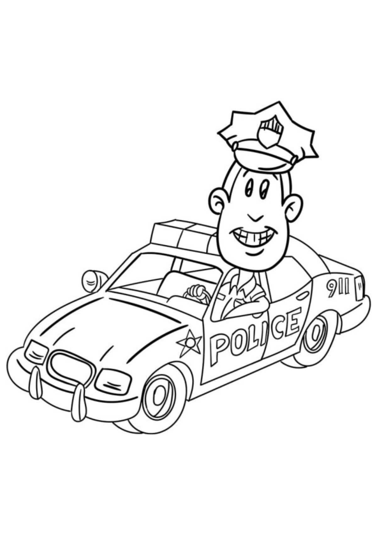 Desenho para Colorir Polícia