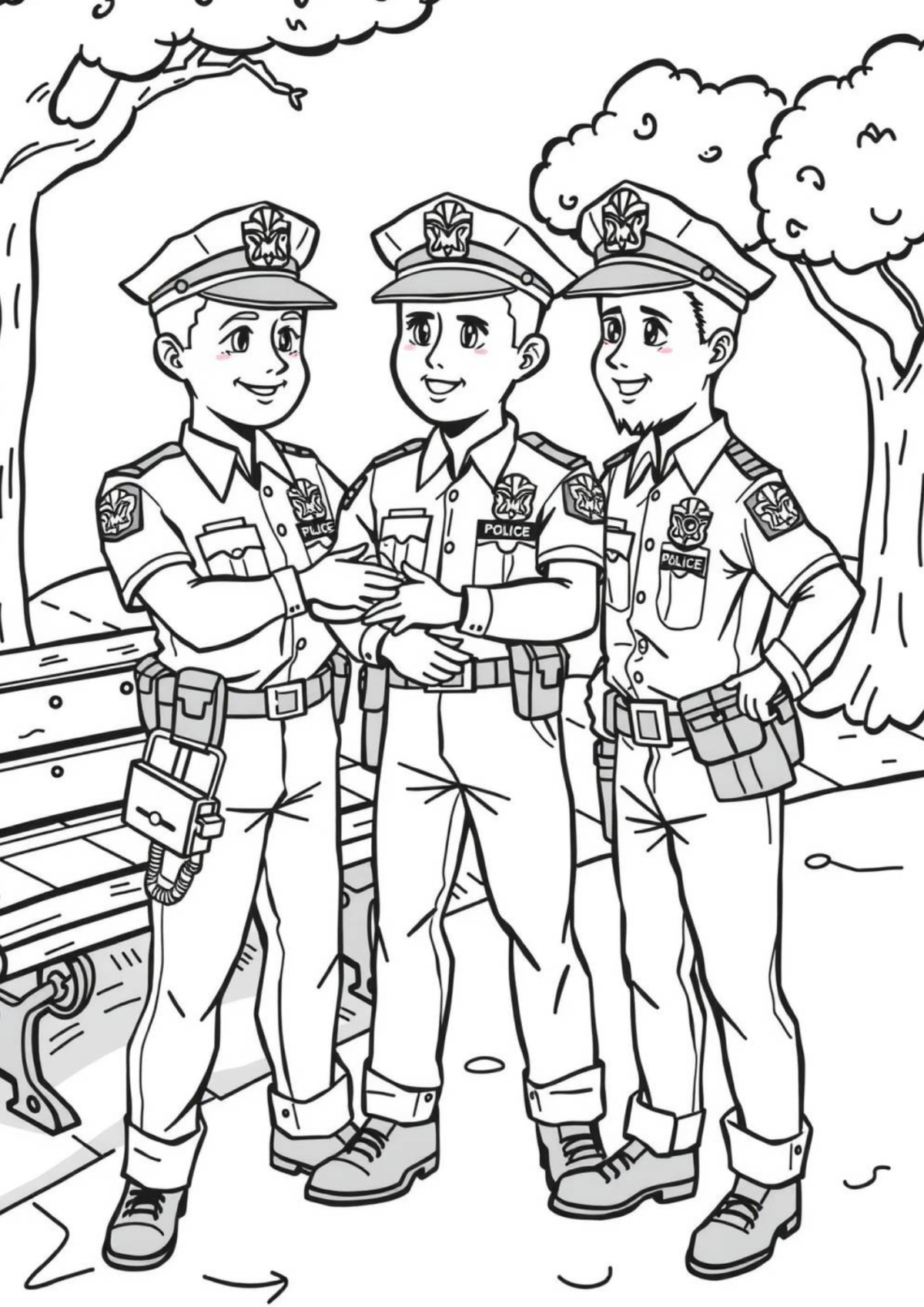 Desenho para Colorir Polícia