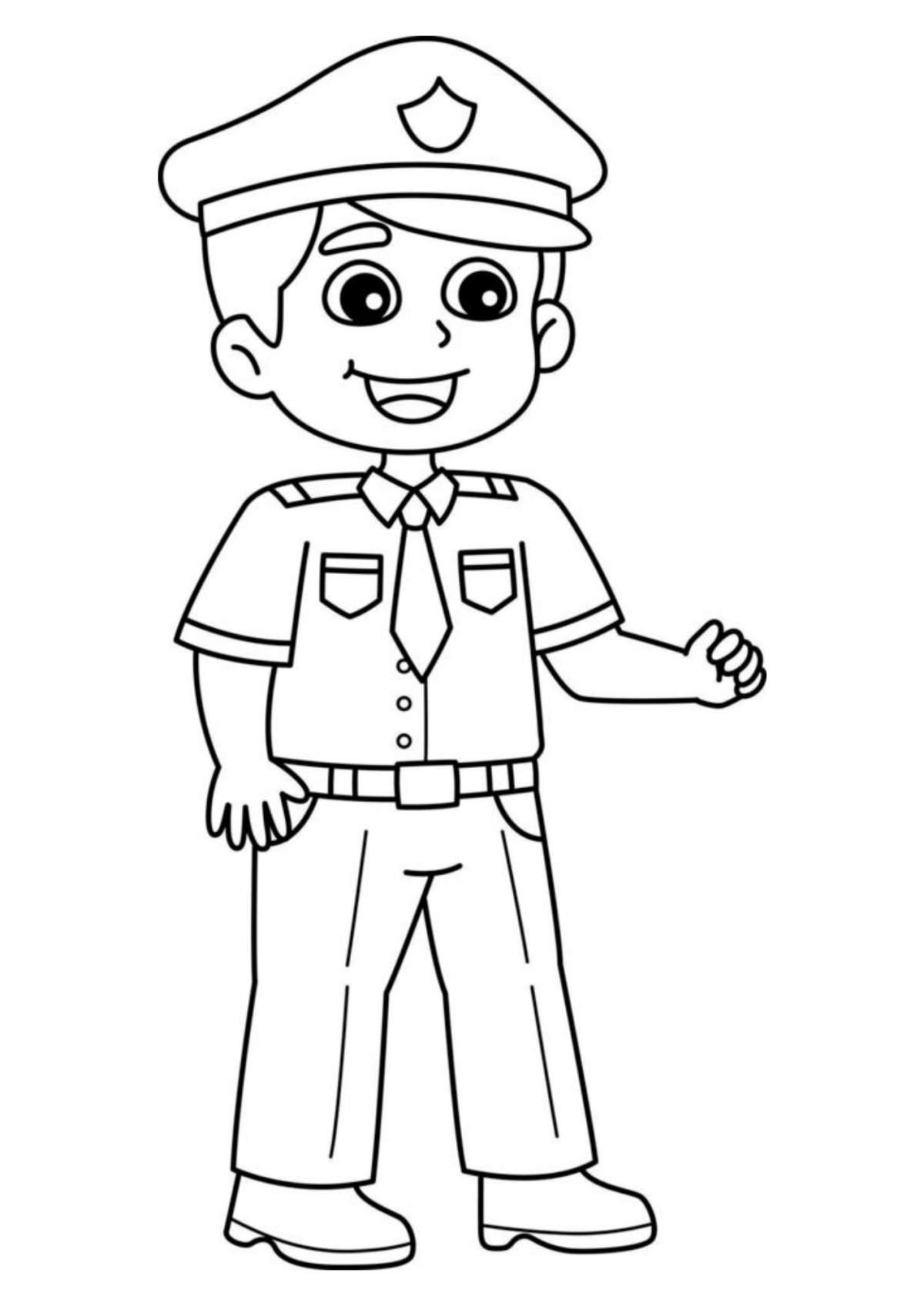 Desenho para Colorir Polícia