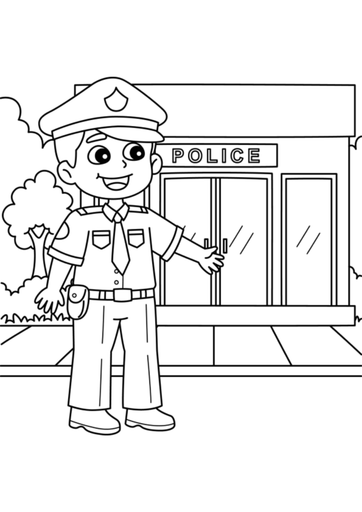 Desenho para Colorir Polícia