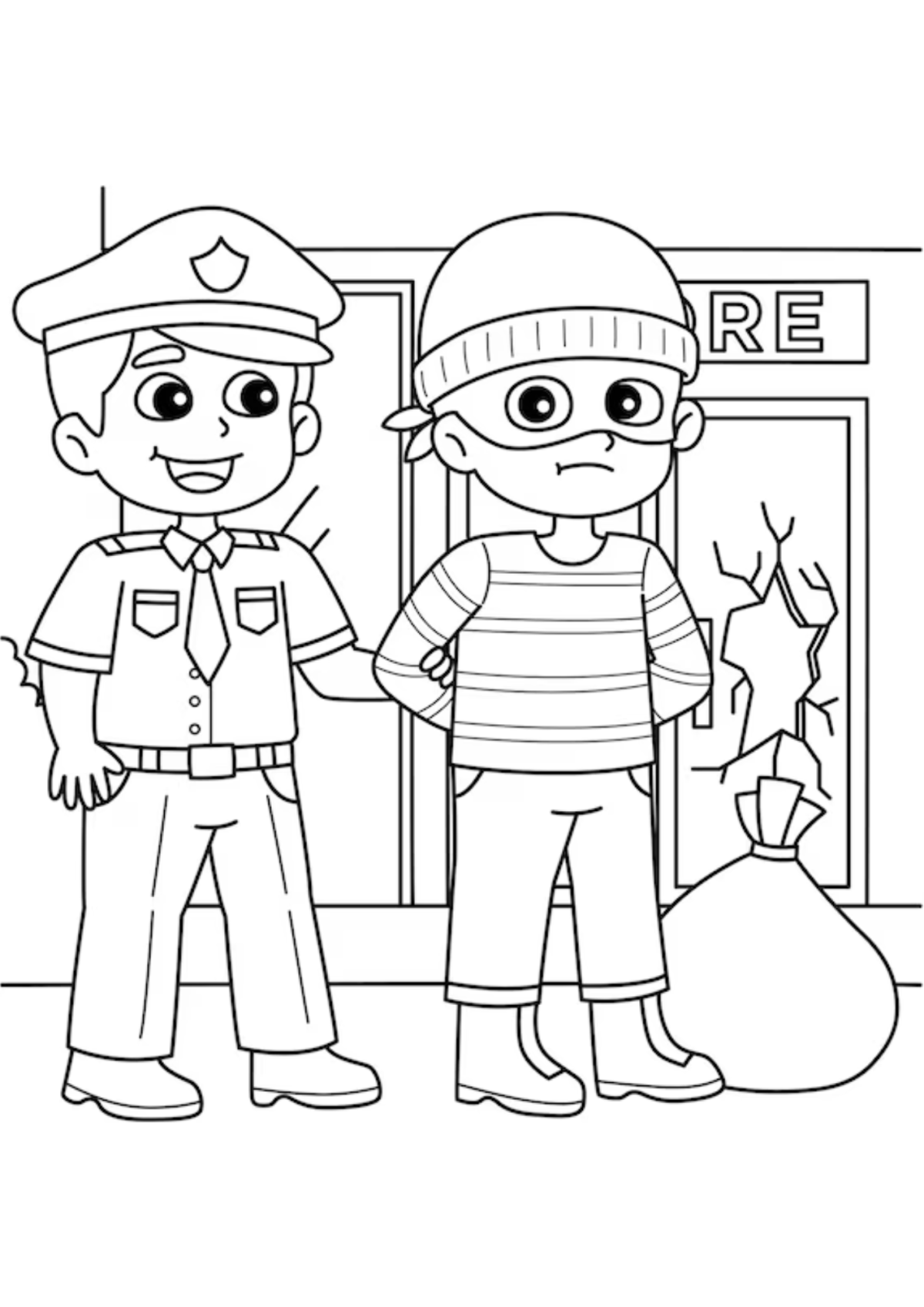 Desenho para Colorir Polícia