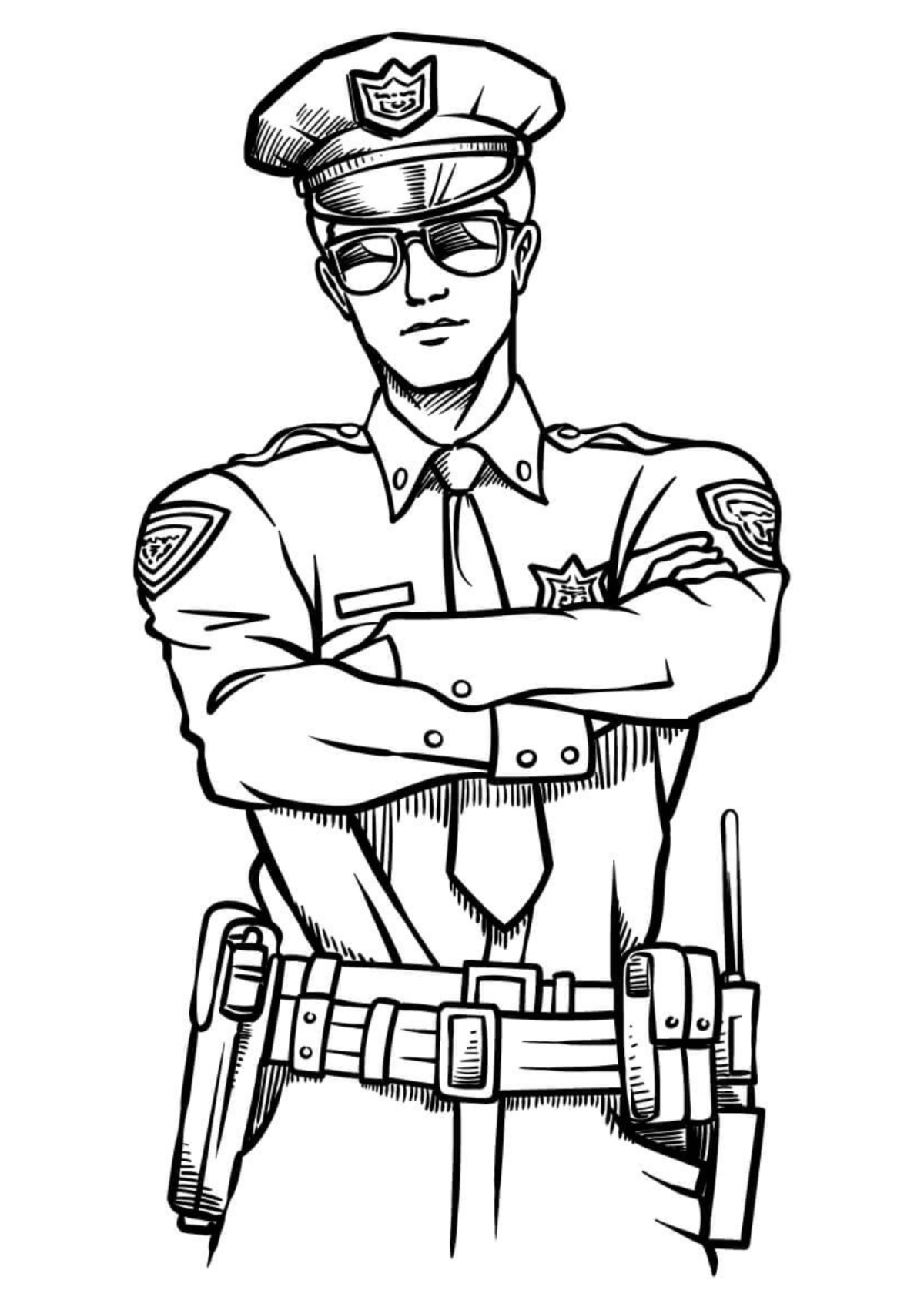 Desenho para Colorir Polícia