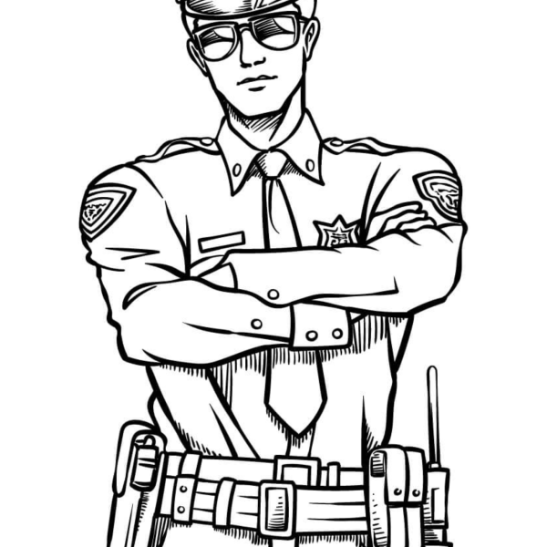 Desenho para Colorir Polícia