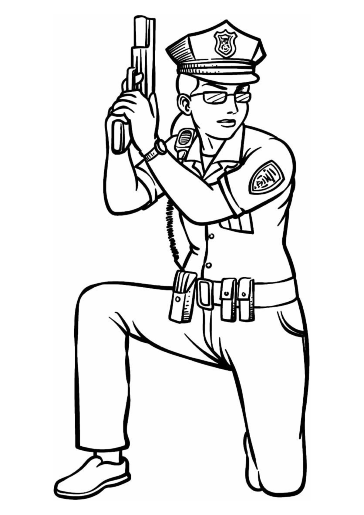 Desenho para Colorir Polícia