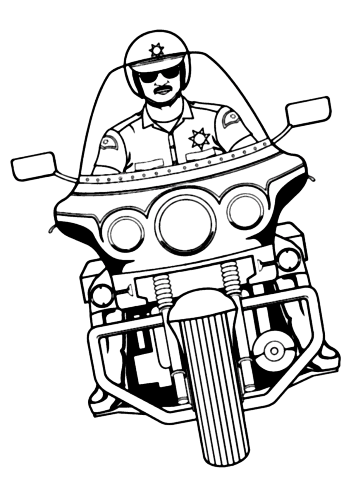 Desenho para Colorir Polícia