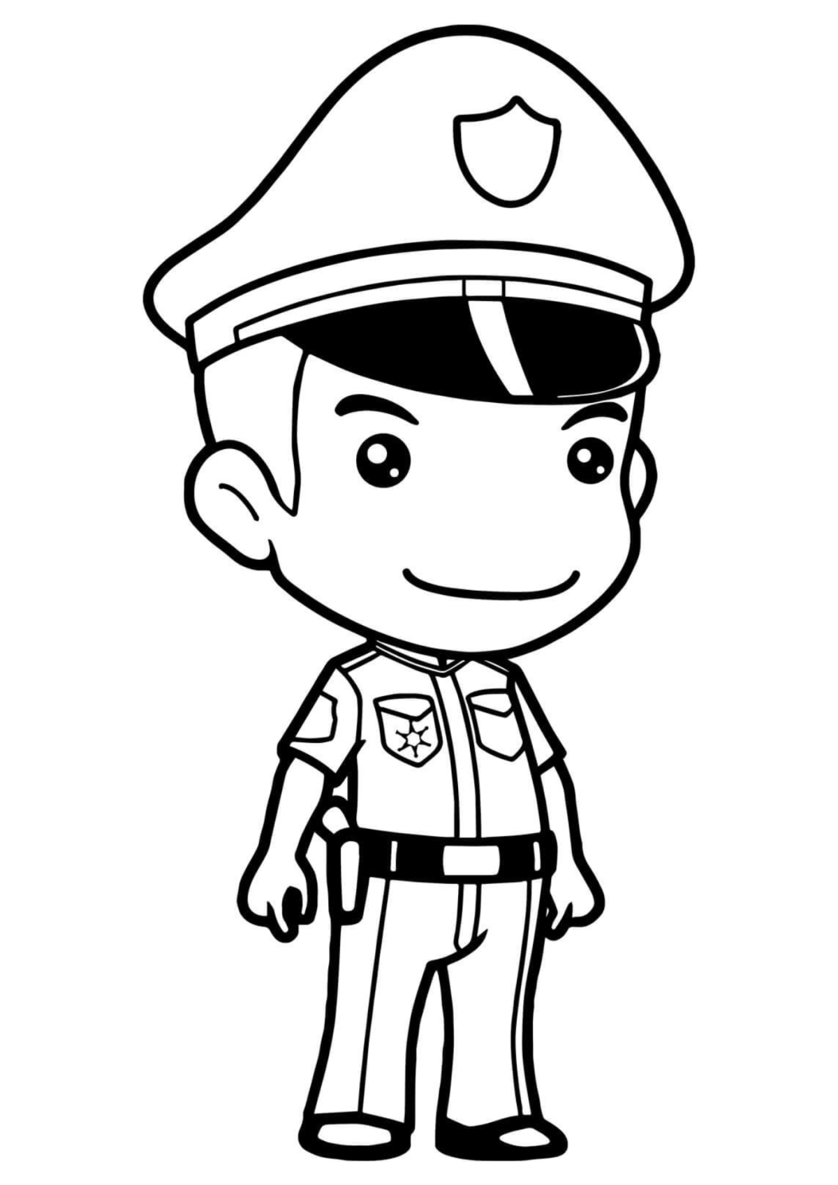 Desenho para Colorir Polícia