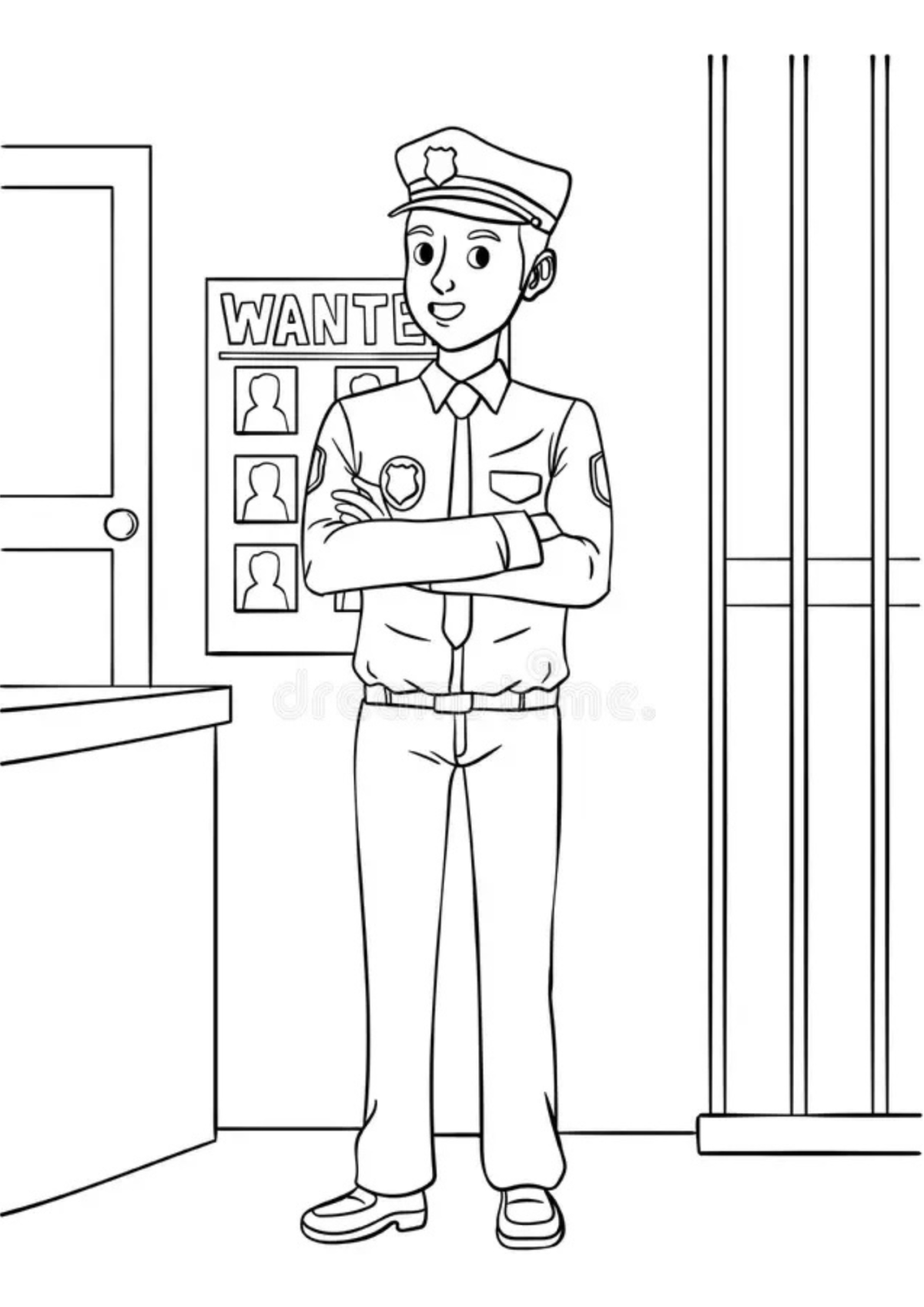 Desenho para Colorir Polícia