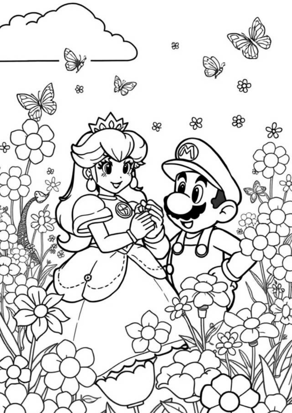 Desenho para Colorir Princesa Peach