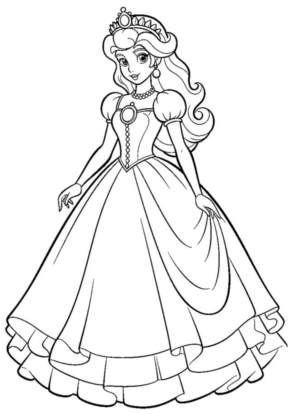 Desenho para Colorir Princesa Peach