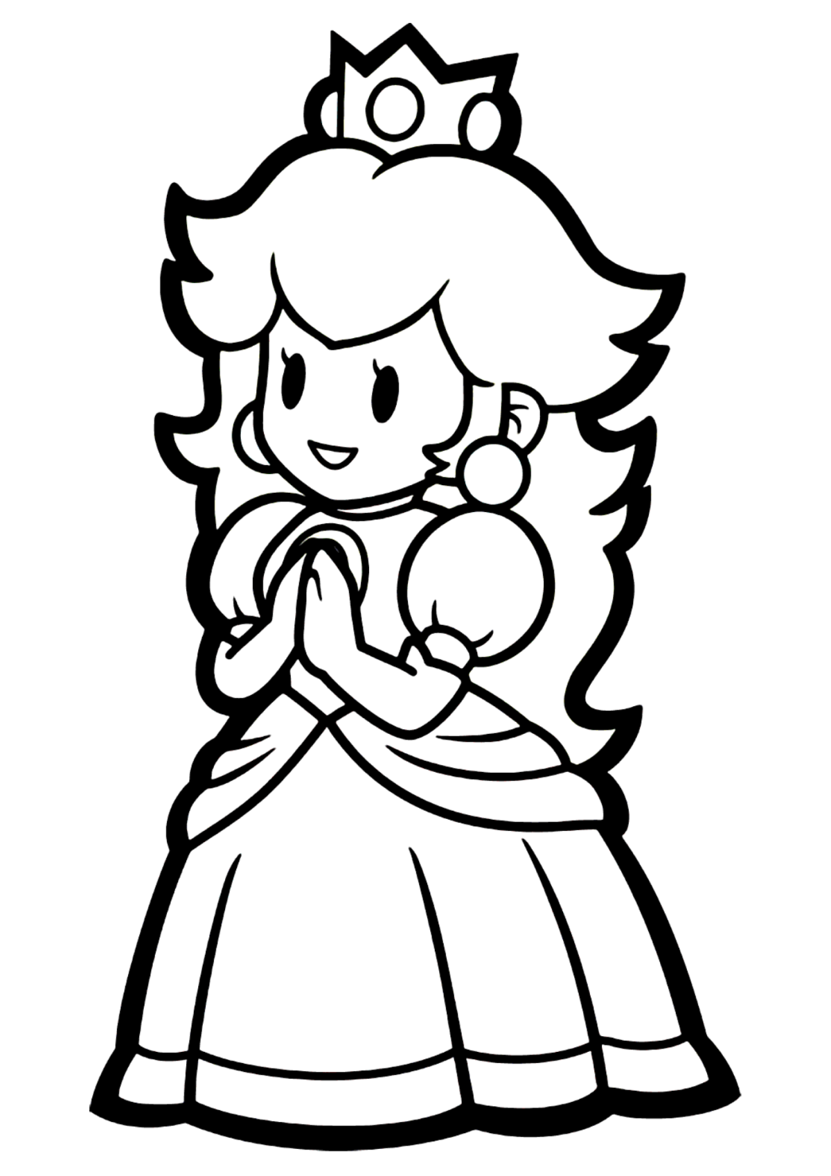 Desenho para Colorir Princesa Peach