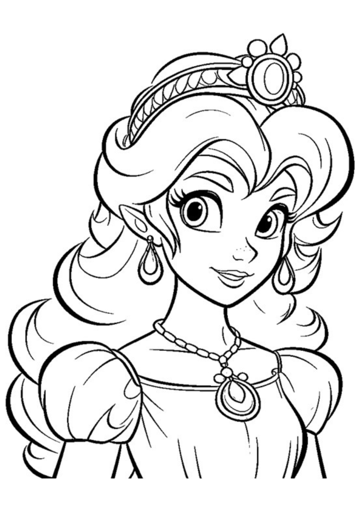 Desenho para Colorir Princesa Peach