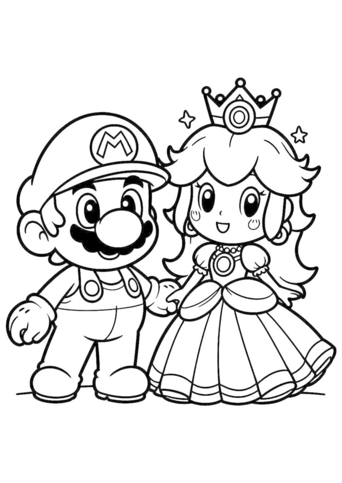 Desenho para Colorir Princesa Peach
