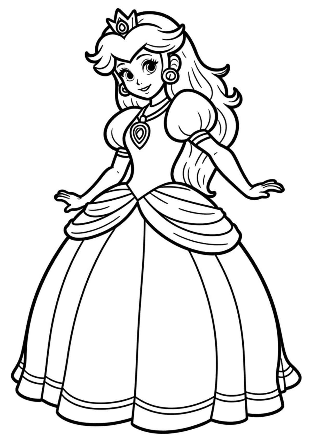 Desenho para Colorir Princesa Peach
