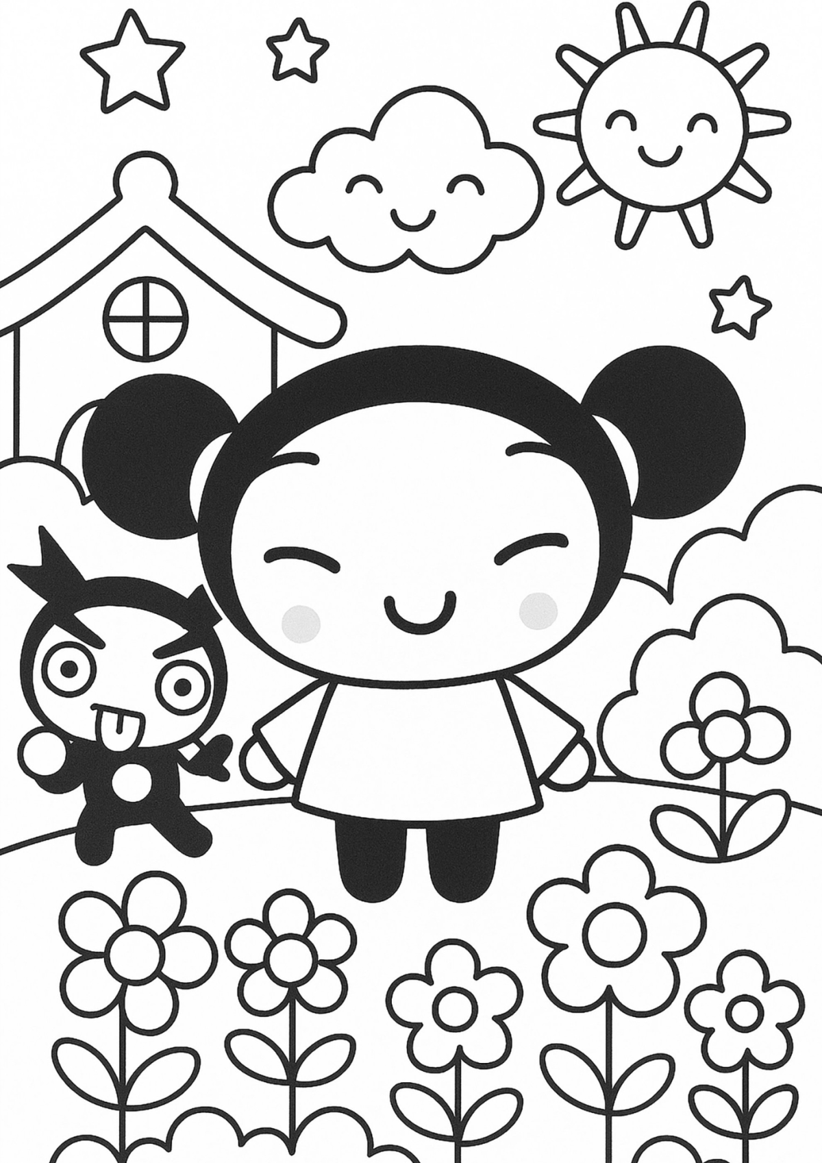Desenho para Colorir Pucca