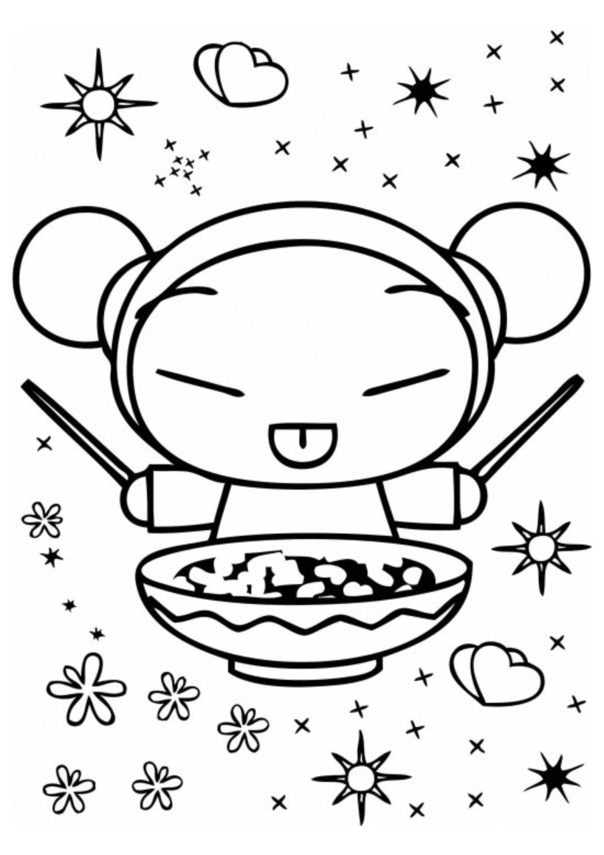 Desenho para Colorir Pucca