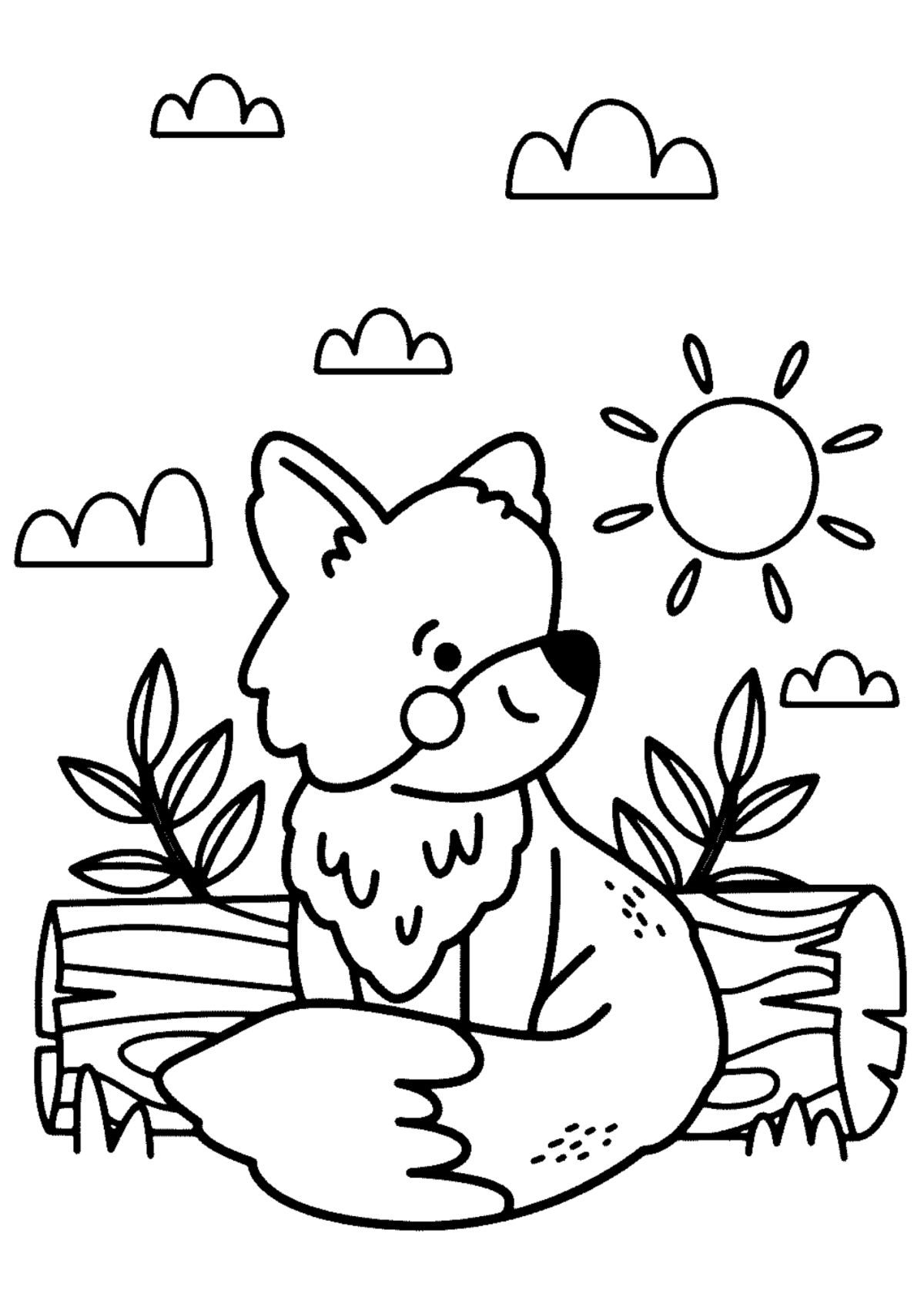 Desenho para Colorir Raposa