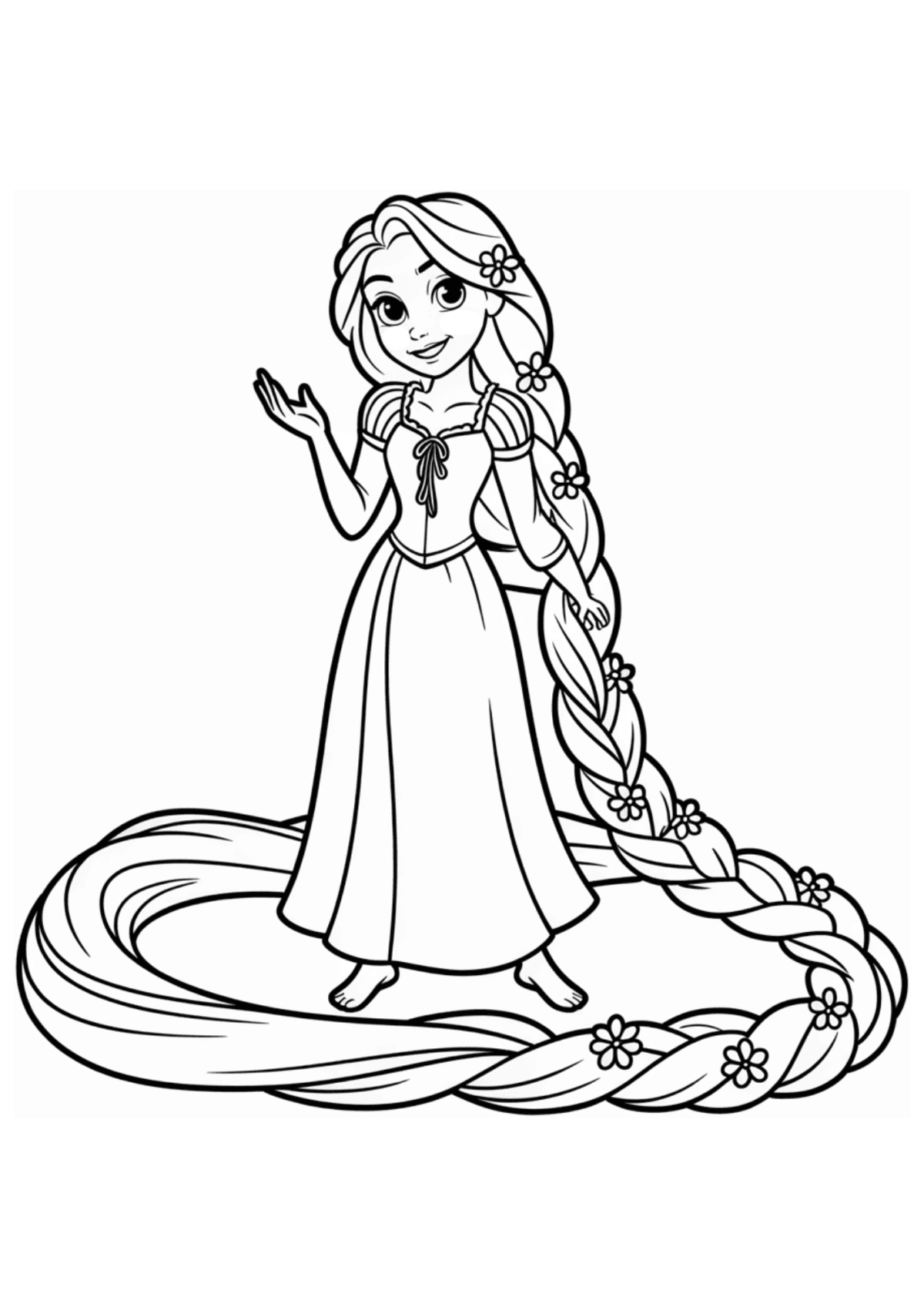 Desenho para Colorir Rapunzel