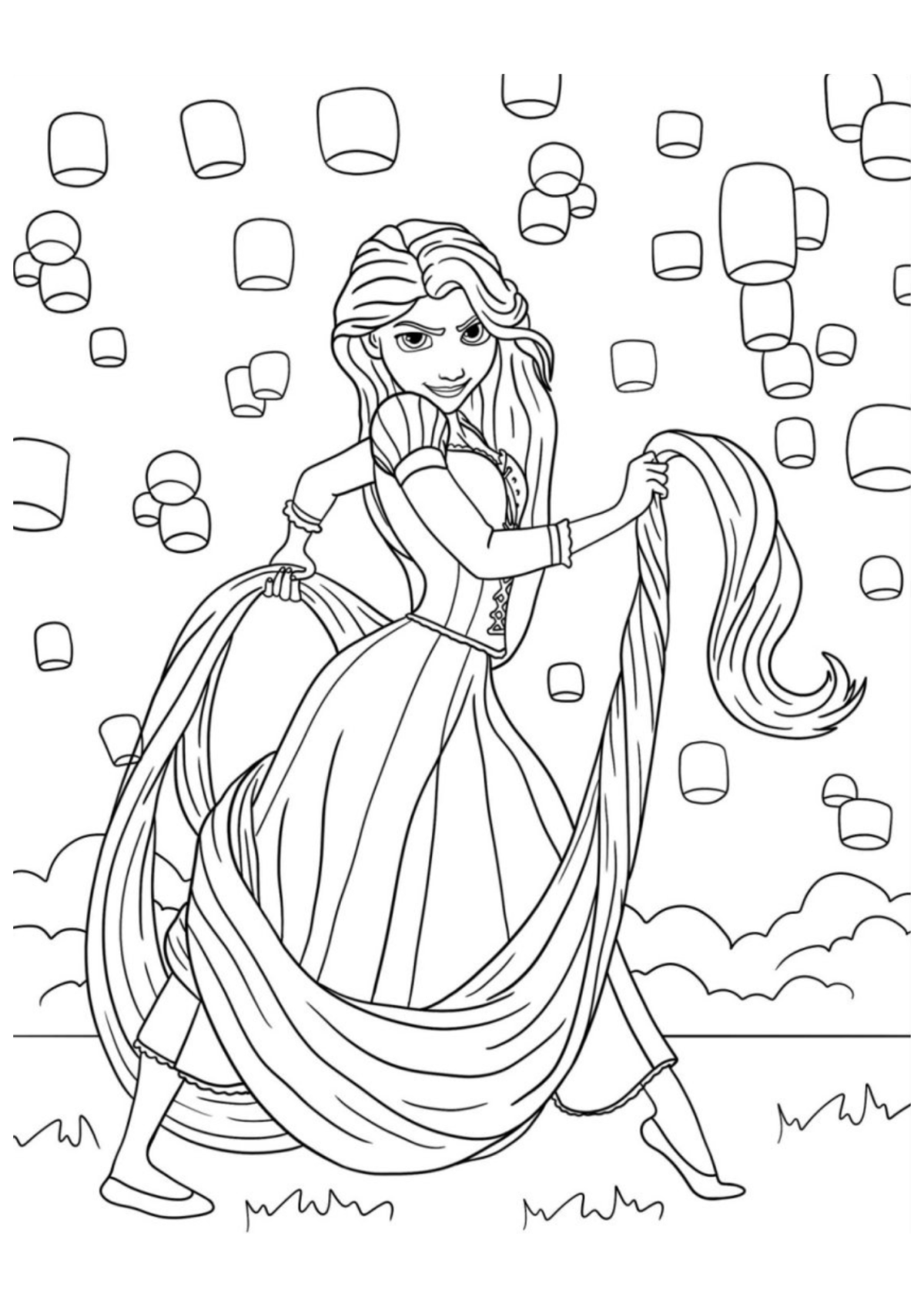 Desenho para Colorir Rapunzel