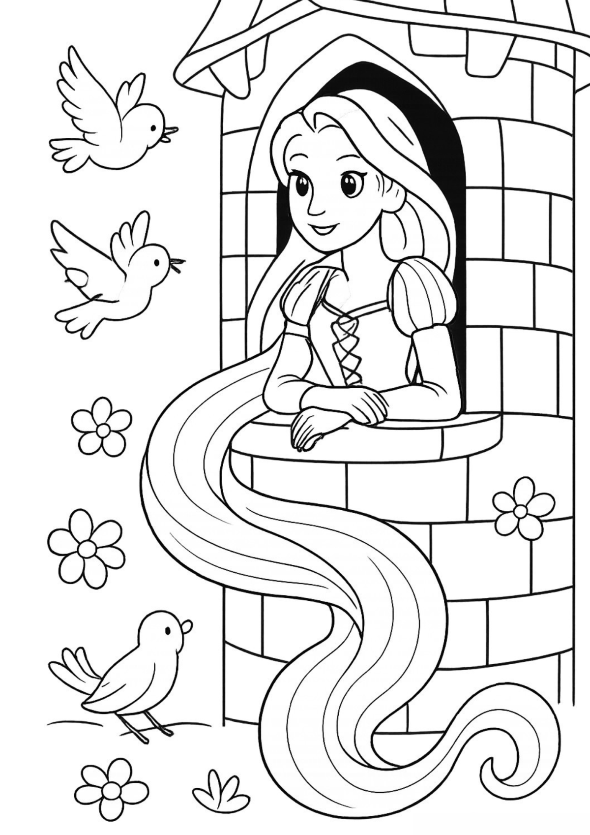 Desenho para Colorir Rapunzel