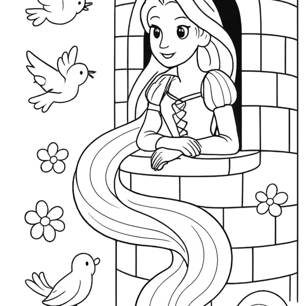 Desenho para Colorir Rapunzel
