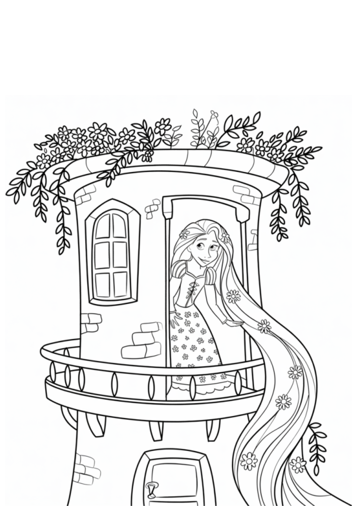 Desenho para Colorir Rapunzel