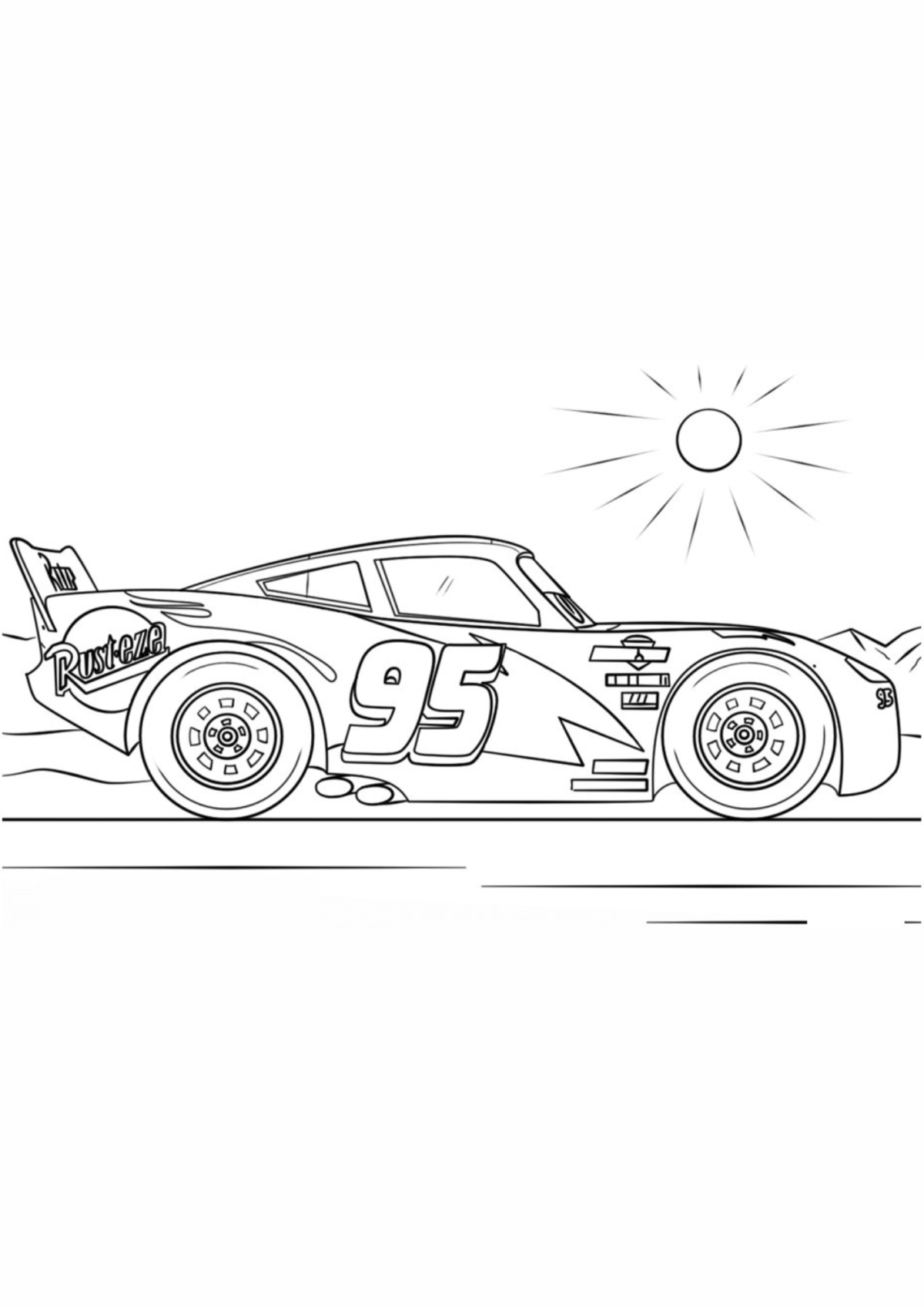 Desenho para Colorir Relampago McQueen