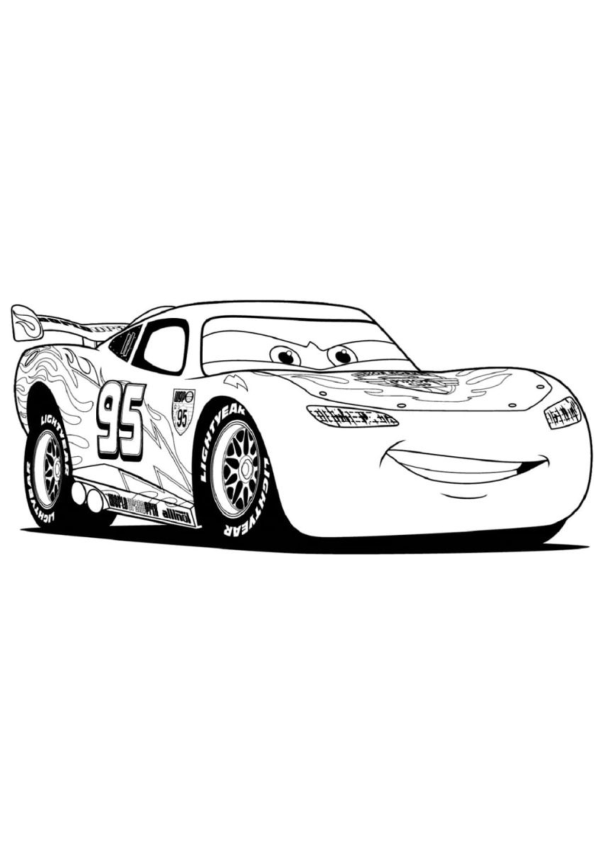Desenho para Colorir Relampago McQueen