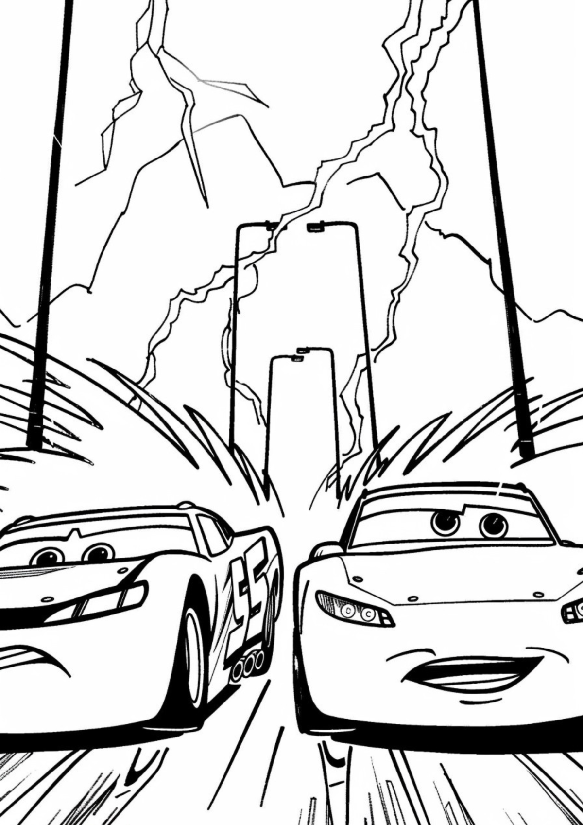 Desenho para Colorir Relampago McQueen