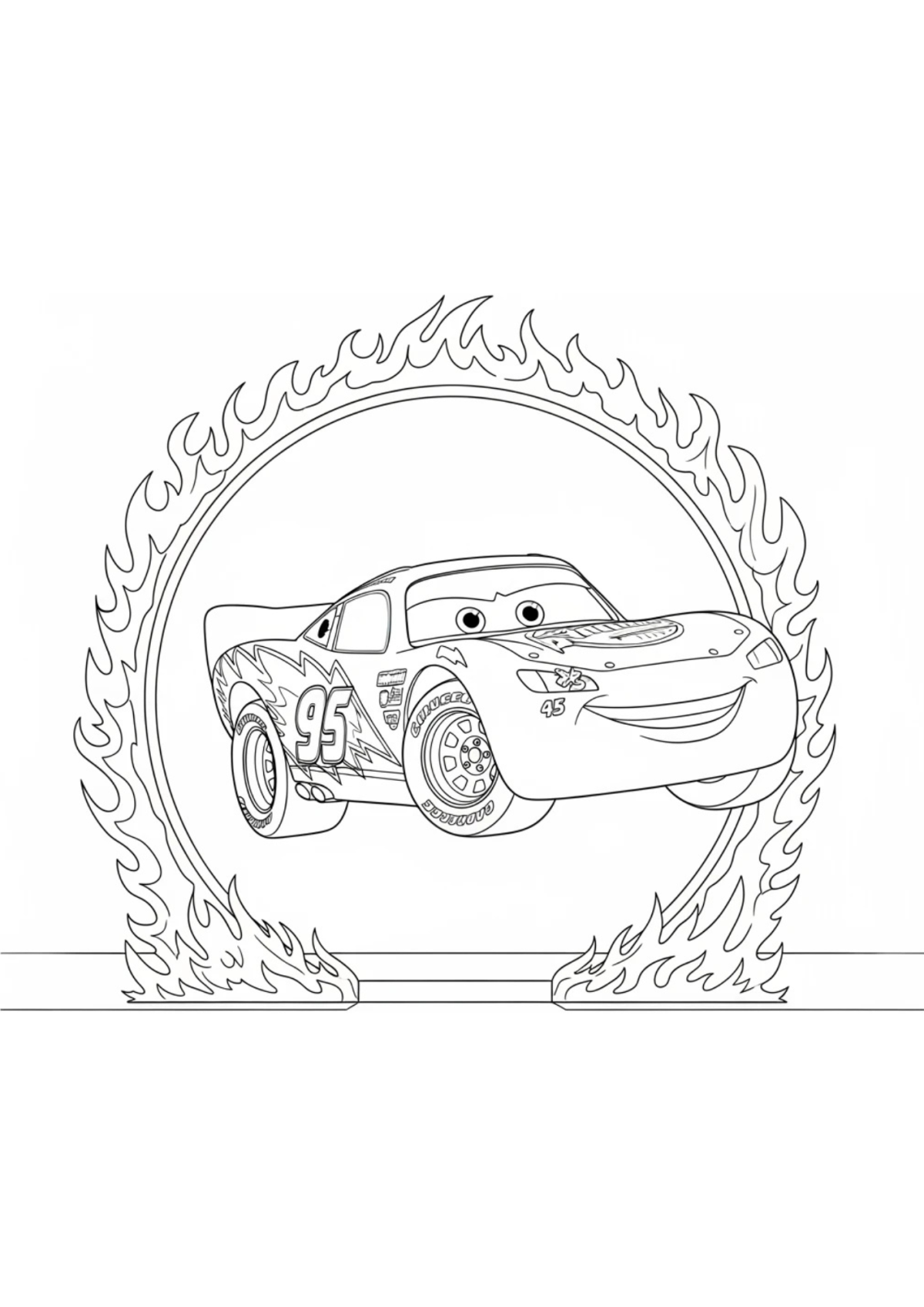 Desenho para Colorir Relampago McQueen