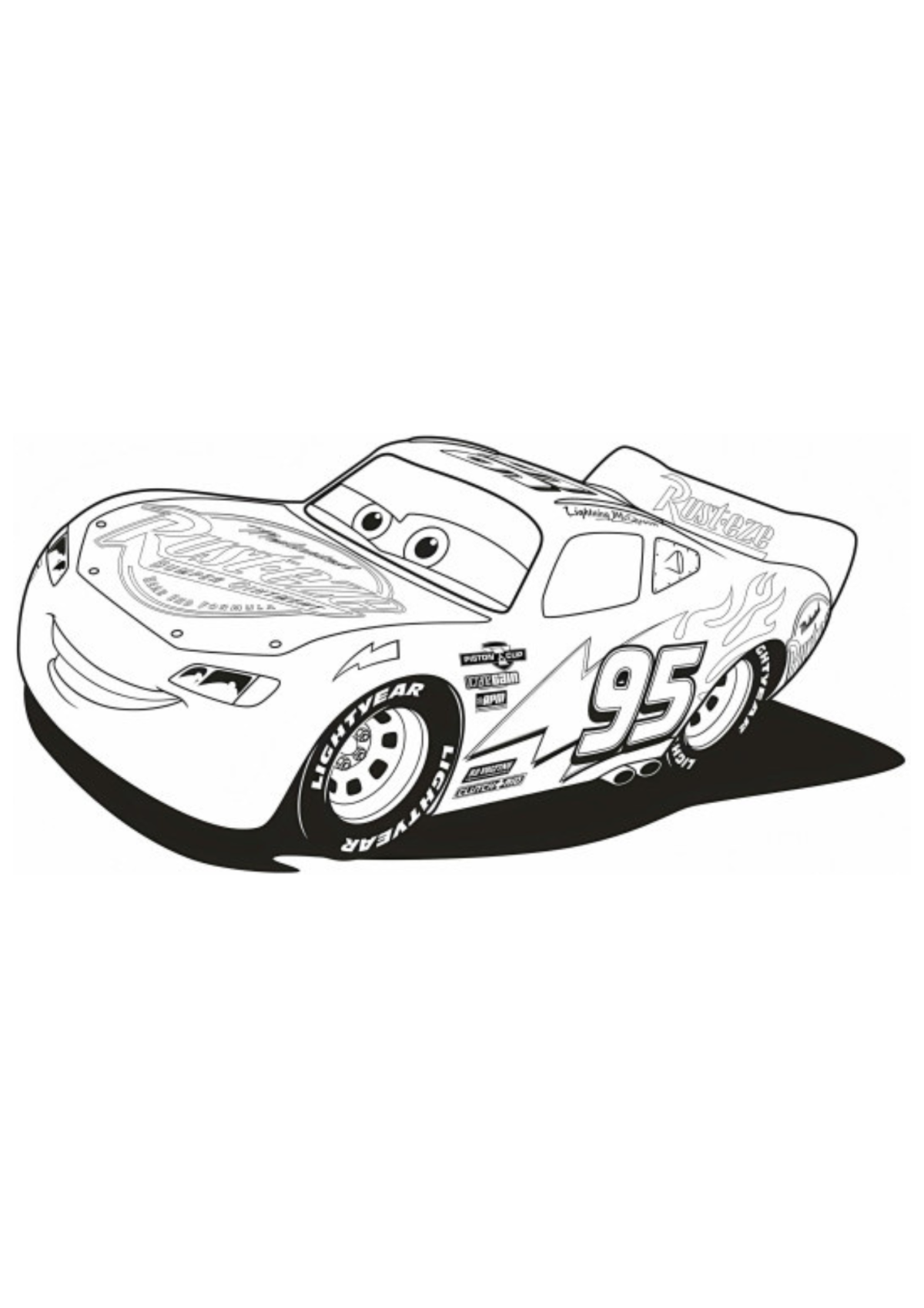 Desenho para Colorir Relampago McQueen