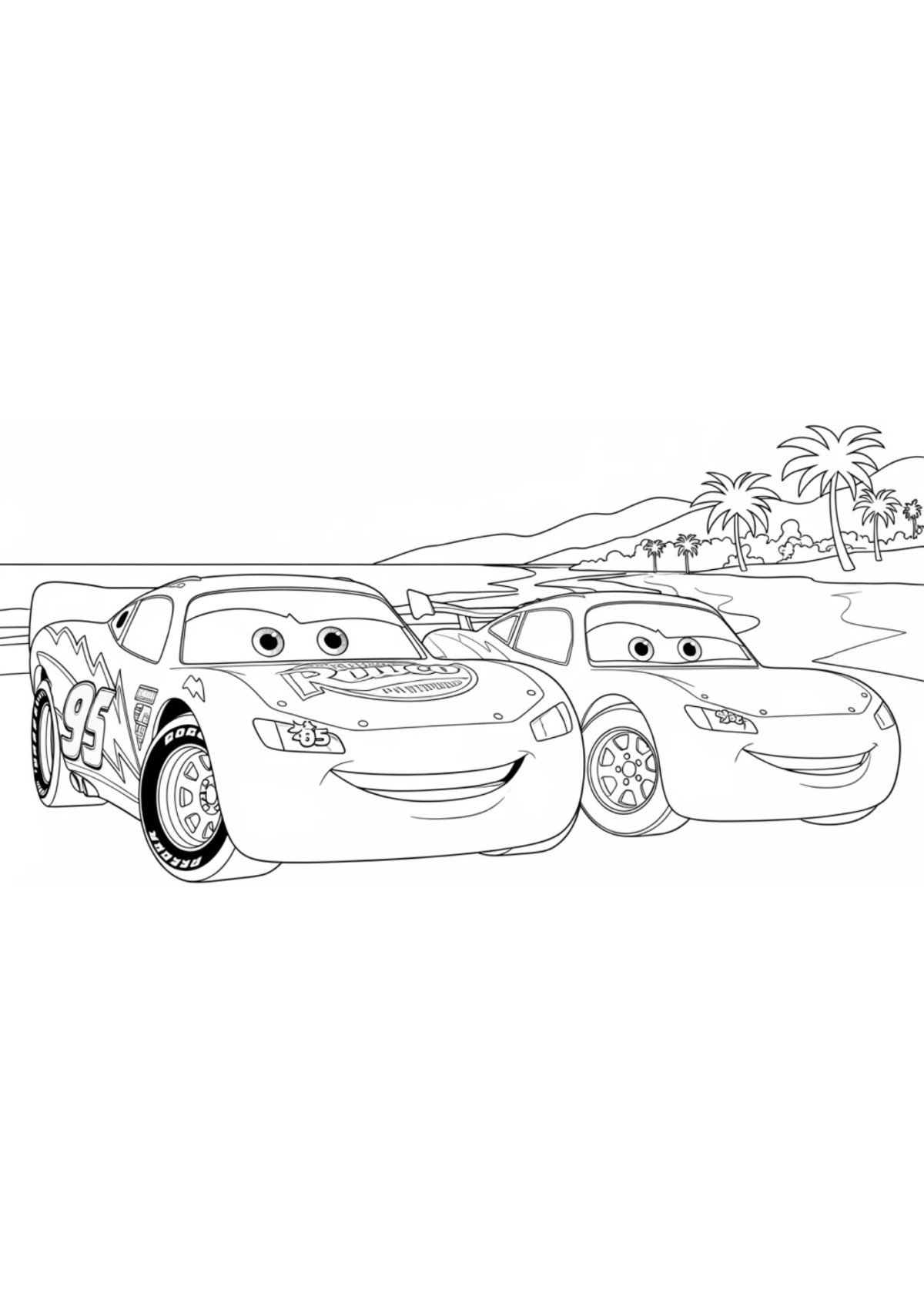 Desenho para Colorir Relampago McQueen