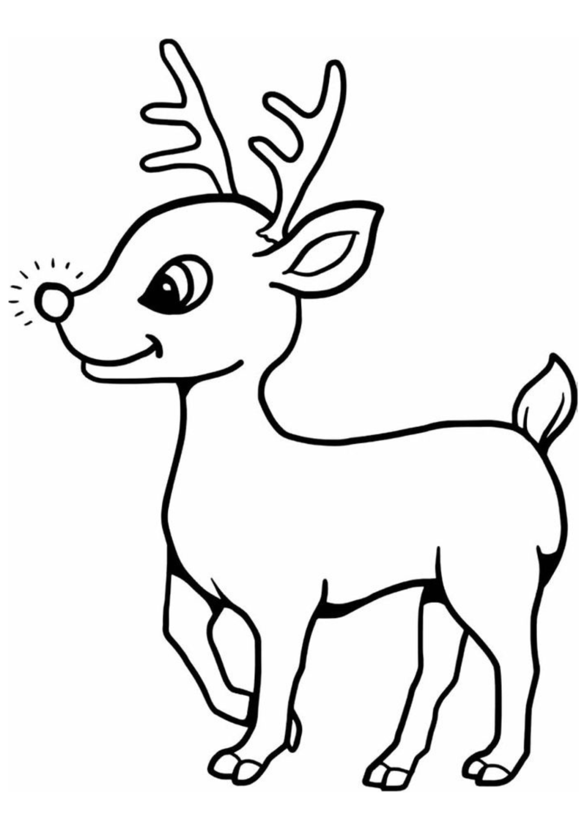 Desenho para Colorir Rena