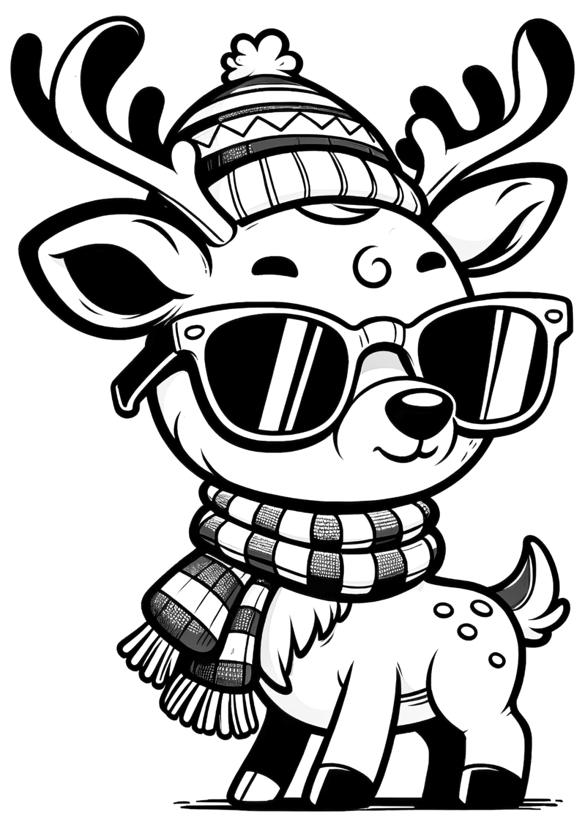 Desenho para Colorir Rena