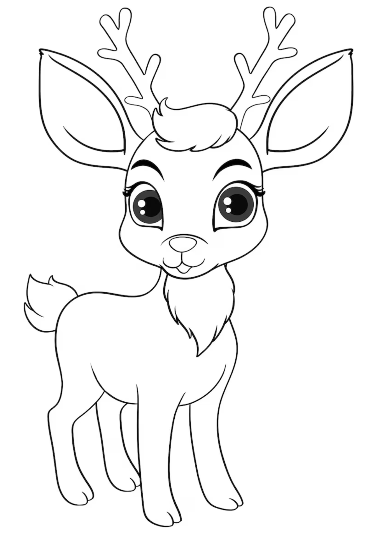 Desenho para Colorir Rena