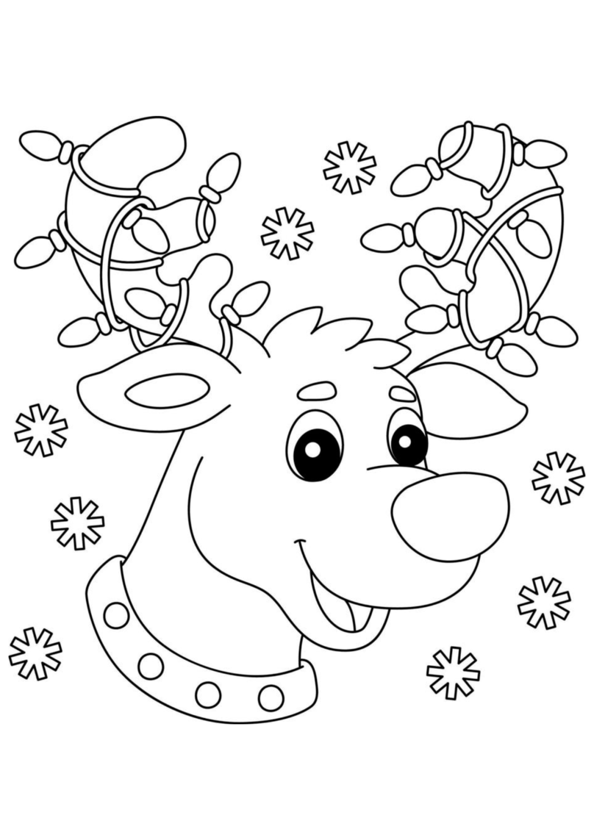 Desenho para Colorir Rena