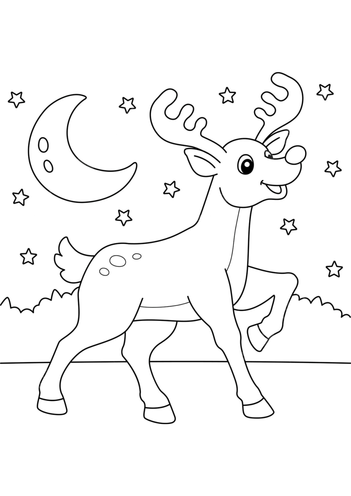 Desenho para Colorir Rena
