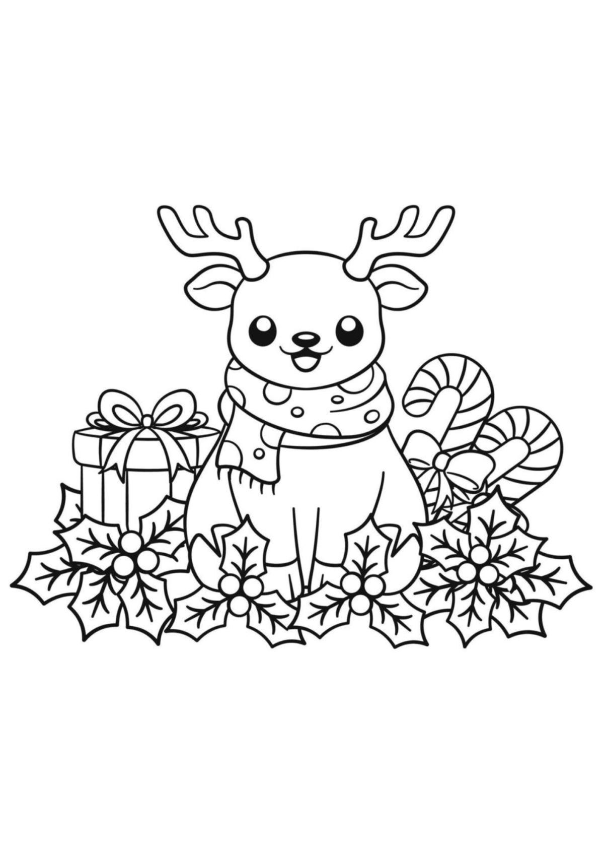 Desenho para Colorir Rena