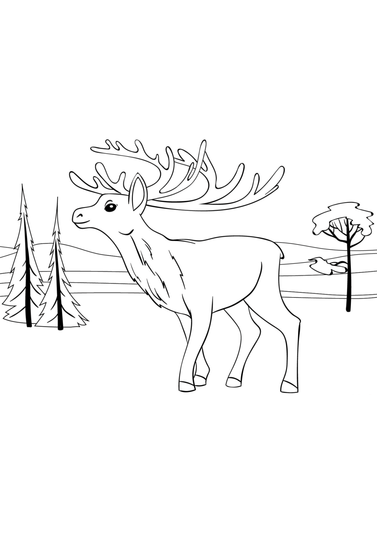 Desenho para Colorir Rena