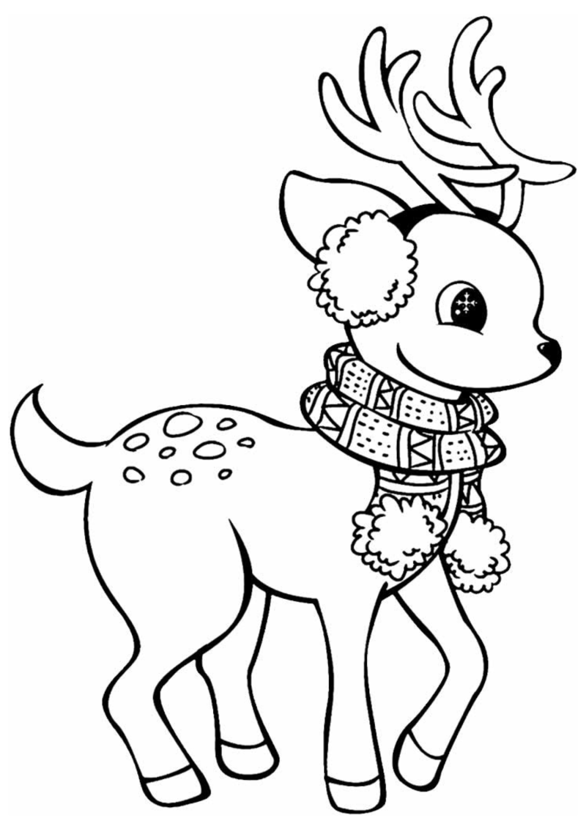 Desenho para Colorir Rena
